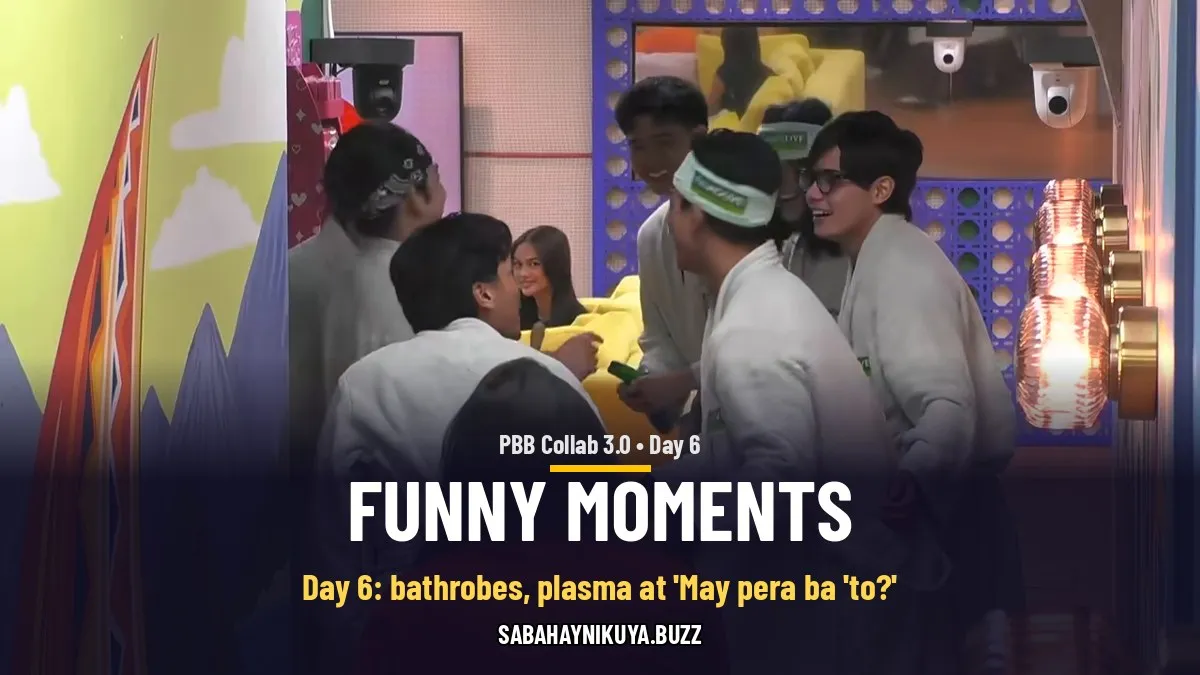 Si Shea ng PBB Collab 3.0 na tumatawa habang nagpe-perform ang boys na naka-bathrobe