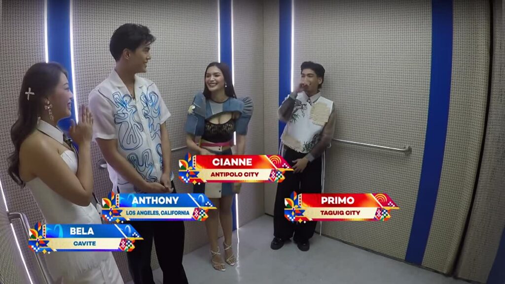 Bela, Anthony, Cianne at Primo sa elevator bago pumasok sa bahay ni Kuya, PBB Collab 3.0 Day 2