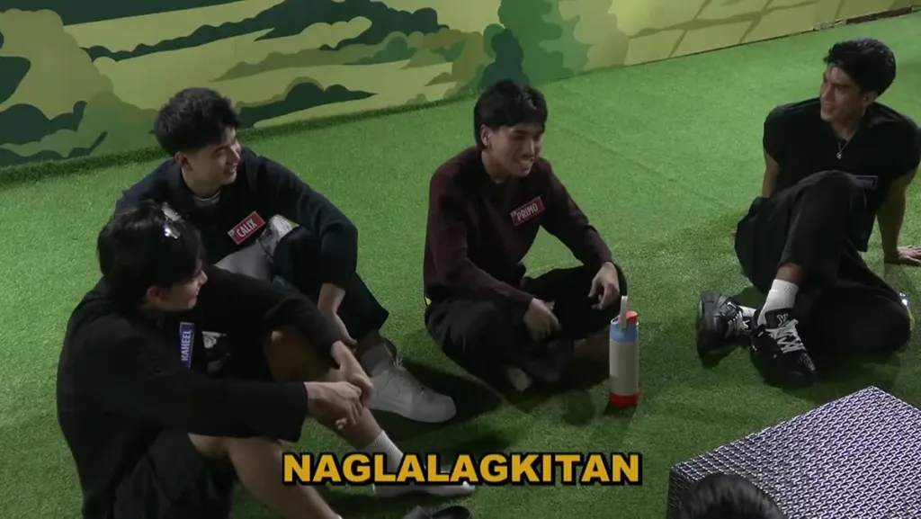 Ang boys ng PBB Collab 3.0 na nagfi-freestyle rap sa garden