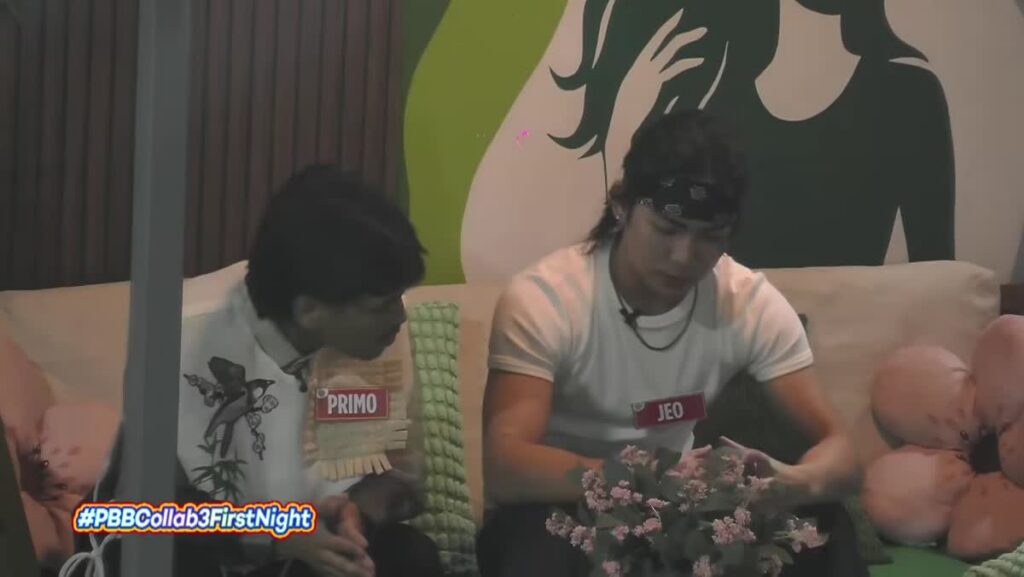 Primo at Jeo ng PBB Collab 3.0 na nag-uusap sa garden ng bahay ni Kuya